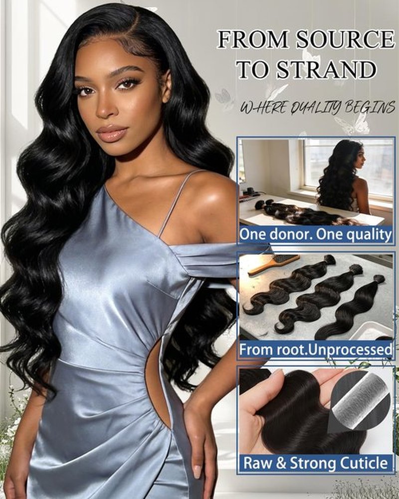 Lucklady 16A Raw Bundles Human Hair Body Wave, 20 Inch Body Wave Bundles Human Hair, Triple Lifespan Virgin Remy hair