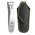 GERMANIKURE Professional Large Nail Clipper (8 cm) - FINOX Surgical Stainless Steel Manicure and Pedicure Tools in Leather Case- Ethically Made in Solingen Germany - 4712 - Travel Size Nail Care