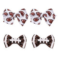 4Pcs Football Hair Bow Clip Glitter Hair Clips, Cheer Bow Hair Clips, Football Party Sports Game Clothing Hair Accessories Supplies Girls, Women
