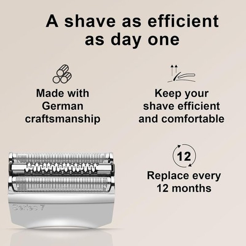 Braun 70S Series 7 Replacement Foil Shaver Heads - Compatible with 720, 750CC, 760CC, 790CC | 2-Pack