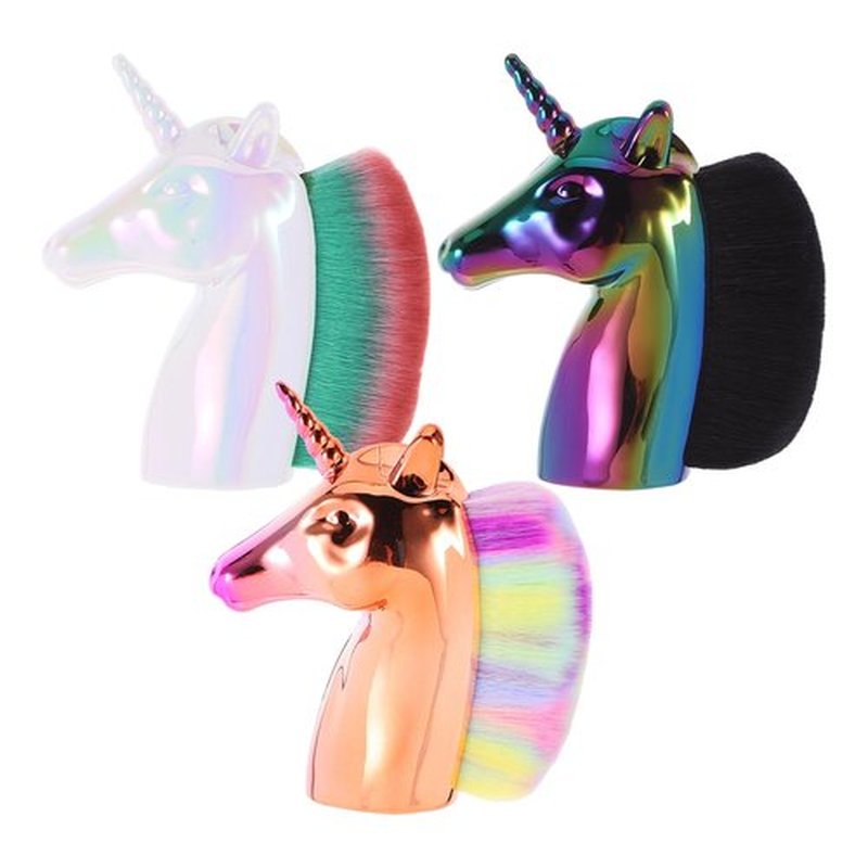 Beaupretty Nail Brush for Cleaning Nail Dust Unicorn Design Art Cleaning Brush Manicure Pedicure Tool 3.15X1.18X3.74 Inches