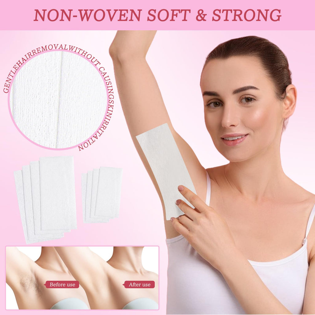 30 Pcs Wax Strips for Hair Removal 2.5'' x 7.5'' Non Woven Body and Facial Wax Strips Paper, Beauty Waxing Strip for Leg Face Chest Back and Bikini (30 Pcs)