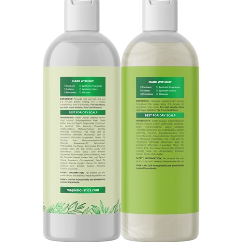 Regine Switzerland Tea Tree Shampoo & Conditioner Set - Sulfate-Free Oily Hair Care with Australian Tea Tree Oil - 8 Fl Oz