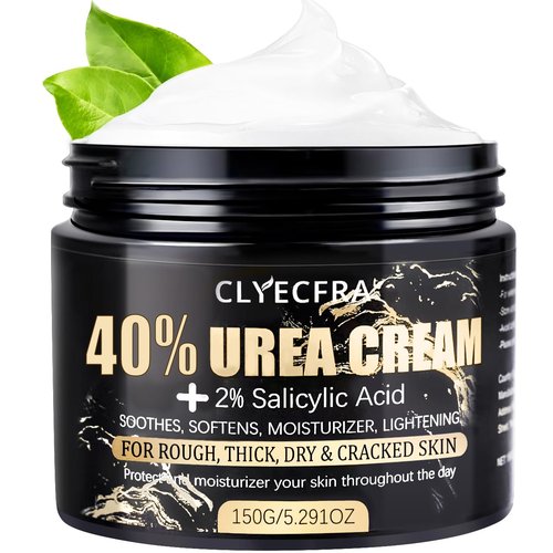 Clyecfra 40% Urea Cream with 2% Salicylic Acid, Urea Cream 40 Percent for Feet & Hands- Maximum Strength Moisturizer for Rough, Dry, Thick & Cracked Skin, Callus Remover, Deep Hydration, 150g