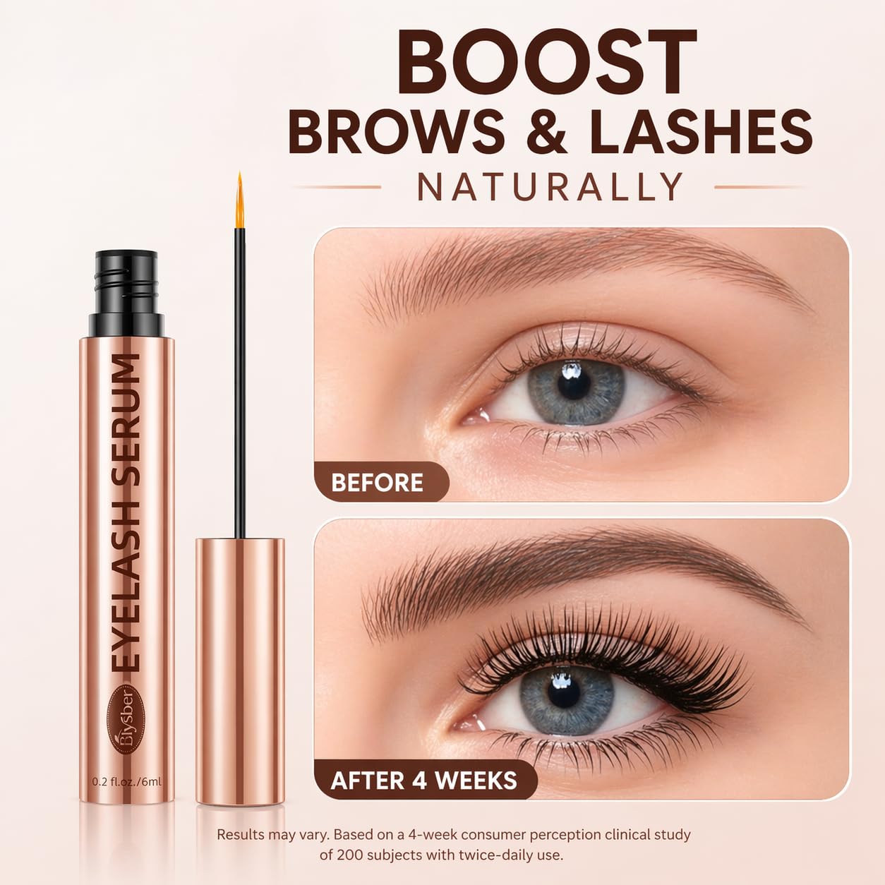 Advanced Lash Serum for Eyelash Growth, Vegan Multi-Peptide Eyelash & Brow Enhancer, Nourishes Sparse Lashes for a Fuller, Thicker Look