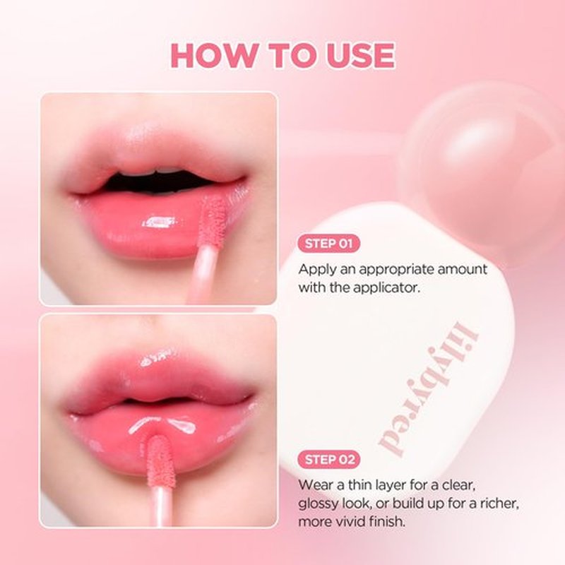 lilybyred Sugar Wrapping Tint Gloss, 0.21 oz. | Korean Glassy Lip Stain, Smooth Glaze Finish, Lightweight & Non-Sticky, No-Darkening Color Stay, Ceramide-Infused Lip Care (01 Peach Syrup)