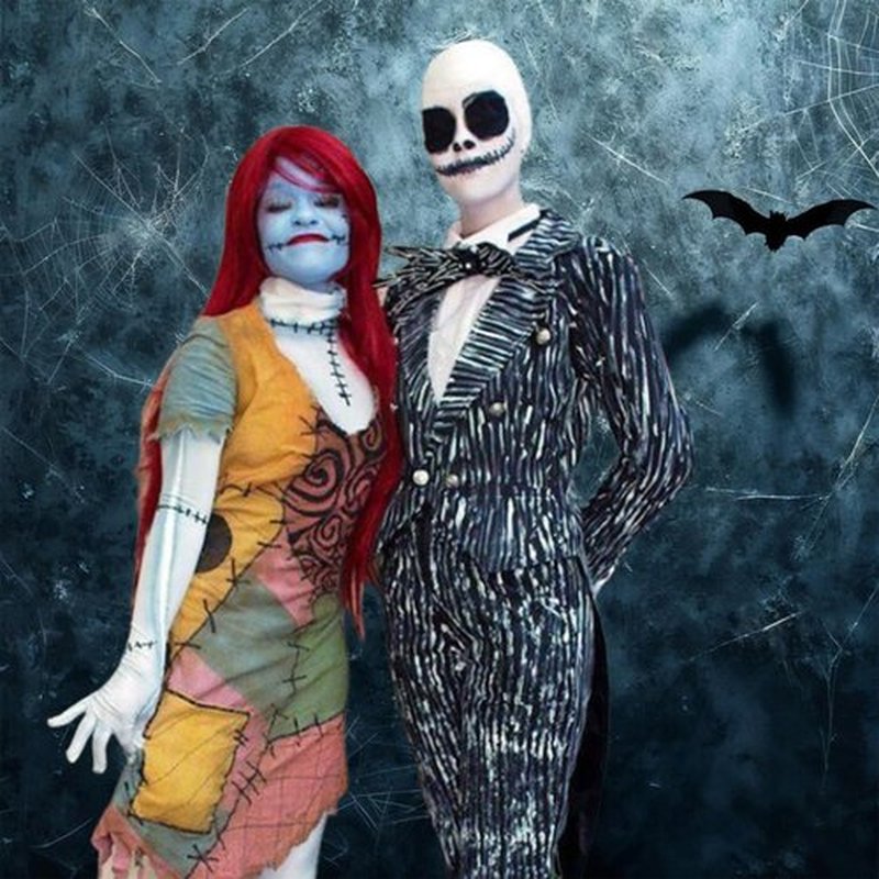 Mysense Sally Makeup Kit,Halloween Sally Costume Corpse Bride Makeup,Sally Face Cosplay Accessories for Women,Light Blue Face Paint+Red Lipstick+Black Liquid Eyeliner+Sponges