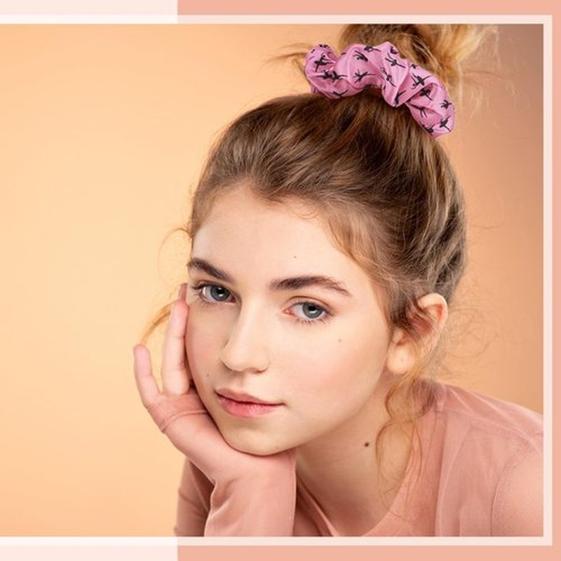 20 Pcs Dance Hair Scrunchies Dance Gift Gymnastics Elastics Hair Ties Accessories for Gymnast Dancer Ballet Team Women (Ballet Pattern, White, Pink)