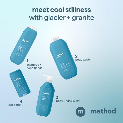 Method Men 2 in 1 Shampoo and Conditioner, Glacier + Granite, 14 oz