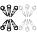 12-Pack Tactical Hair Clips - Mini Functional Snap Hair Clips - Hair Tie Cutter Tool - Small Barrettes for Women & Men It can open bottles, boxes, tighten glasses screws, cut cable ties, and more