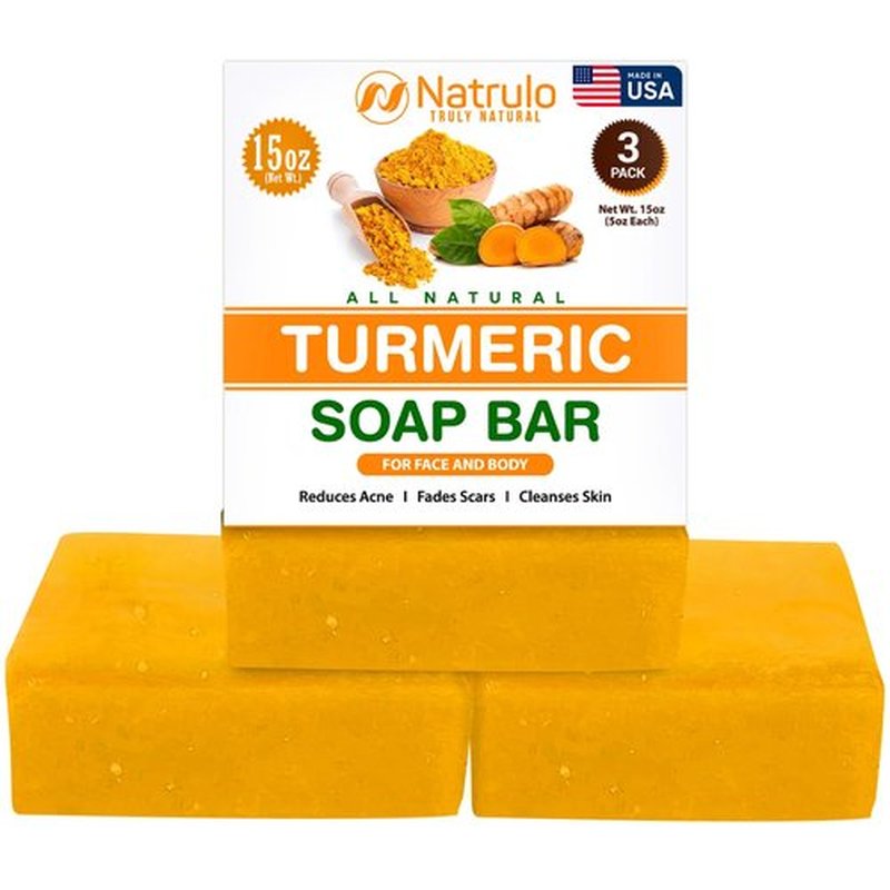 Natural Turmeric Soap Bar for Face & Body – Turmeric Skin Brightening Soap for Dark Spots, Intimate Areas, Underarms – Face Wash Reduces Acne, Fades Scars & Cleanses Skin – 5oz Bars