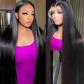 32 Inch Chocolate Brown Lace Front Wig Human Hair 200 Density Brown Wig Human Hair 13x6 Transparent HD Straight Lace Front Wigs Human Hair Pre Plucked Wigs for Women Colored Frontal Wigs Human Hair