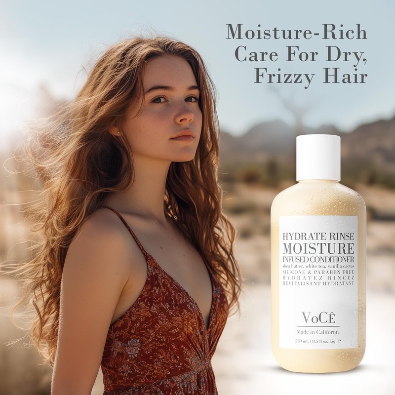 VoCÊ Haircare Natural Hydrating Conditioner - Deep Moisturizing, Anti-Frizz Formula | Vegan, Sulfate-Free, 8.5 oz