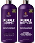 INFINA ESSENTIALS Purple Shampoo & Conditioner Set - Sulfate-Free, Nourishing Coconut Oil & Aloe Vera - 16 fl oz Each