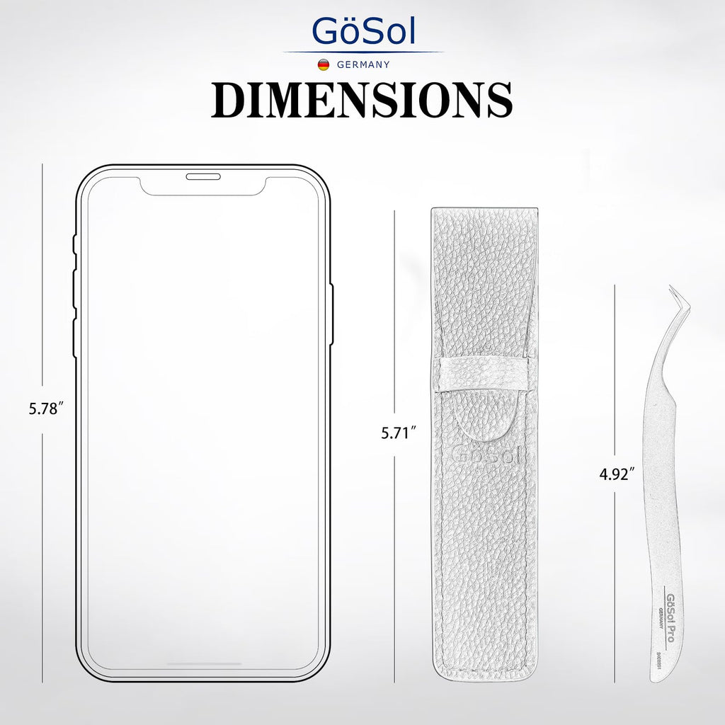 GöSol Pro Lash Tweezers for Eyelash Extensions, Professional Expert Eyelash L-shape Tweezers for High Precision Pick/Fan/Wiggle/Apply; 420 Stainless Steel Lash Tweezer for Volume & Classic Lashes