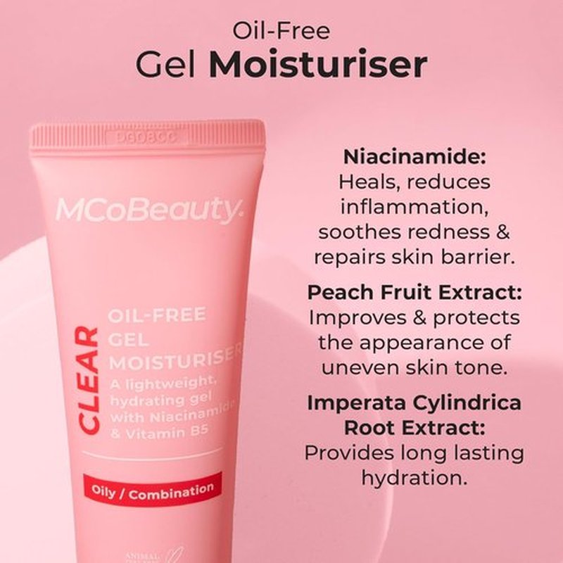 MCoBeauty - Oil-Free Gel Face Moisturizer - Lightweight Hydrating Formula for Shine-Free Skin | Vegan & Cruelty-Free
