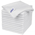 MR.SIGA Microfiber Cleaning Cloths - All-Purpose Streak-Free Towels, Pack of 12, White, 32 x 32 cm