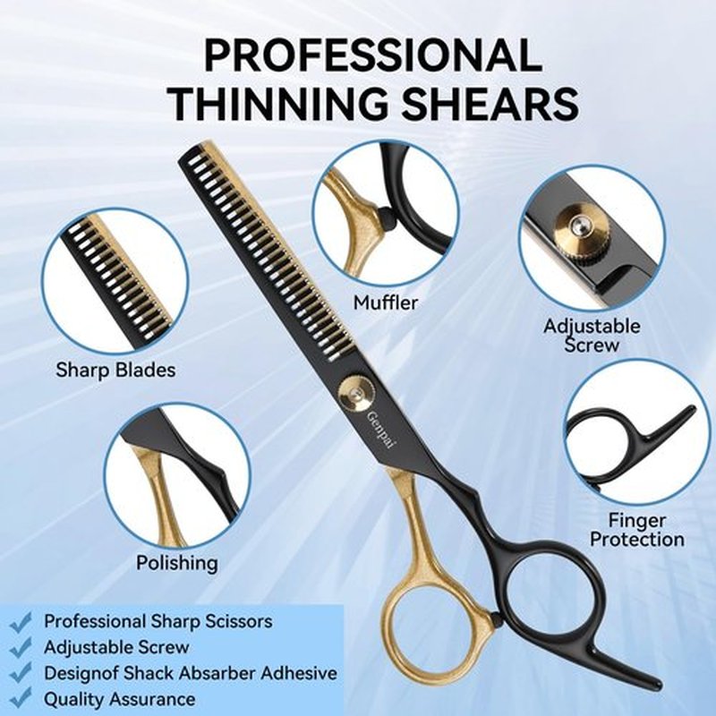 Professional Hair Cutting Scissors Kit – Stainless Steel Hair Shears, Barber Scissors, Thinning Shears & Razor – Hair Cutting Kit for Men/Women/Kids – Barber Supplies & Accessories