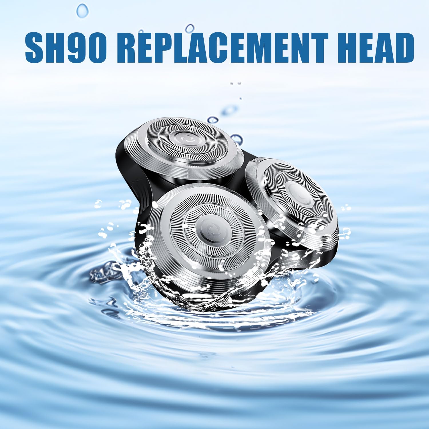 SH90 Replacement Heads Compatible with Philips Norelco Shavers Series 9000, New Version of Metal Wheel Buckle and Upgrade Double-Layer Precision Replacement Blades(2 Pack)
