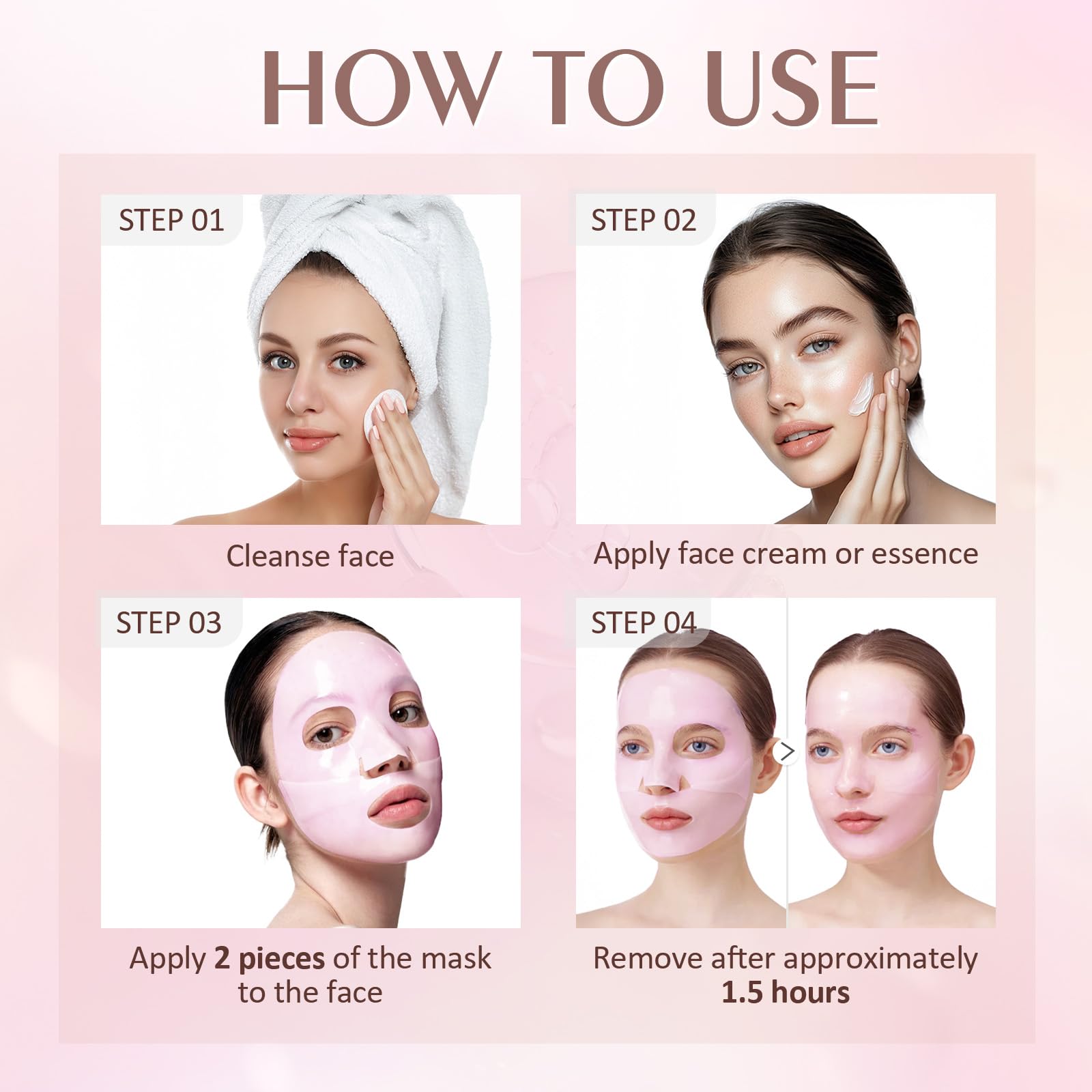 sylvérie Rose Bio-Collagen Real Deep Mask,2 Pack Moisturizing Facial Mask for Women Skin Care,Hydrating Beauty Rose Sheet Masks for All Skin Types