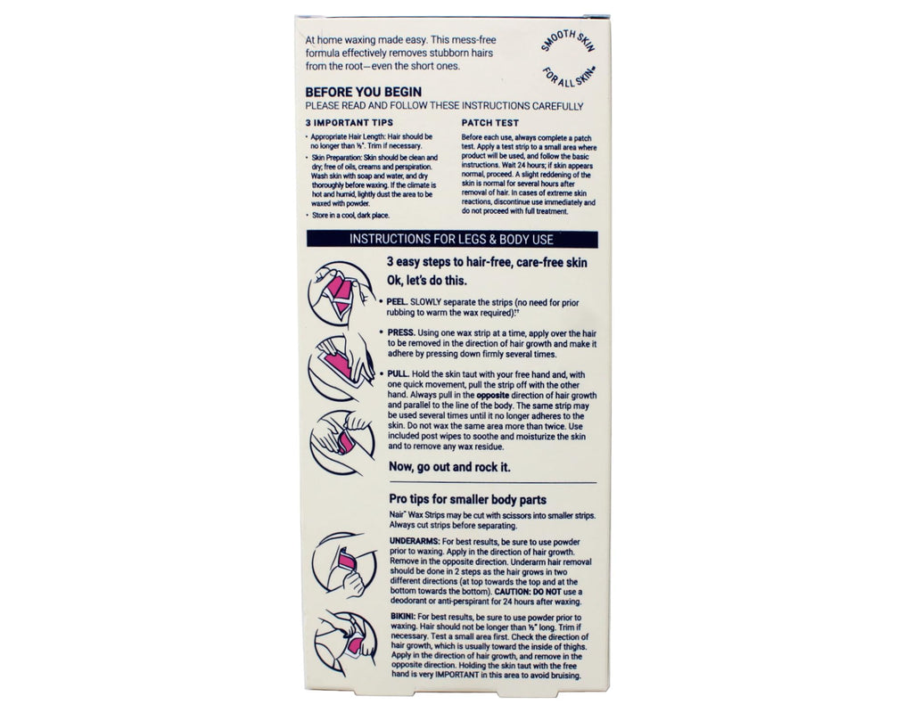 Nair Hair Remover Wax Ready- Strips 40 Count Legs/Body (6 Pack) by Nair