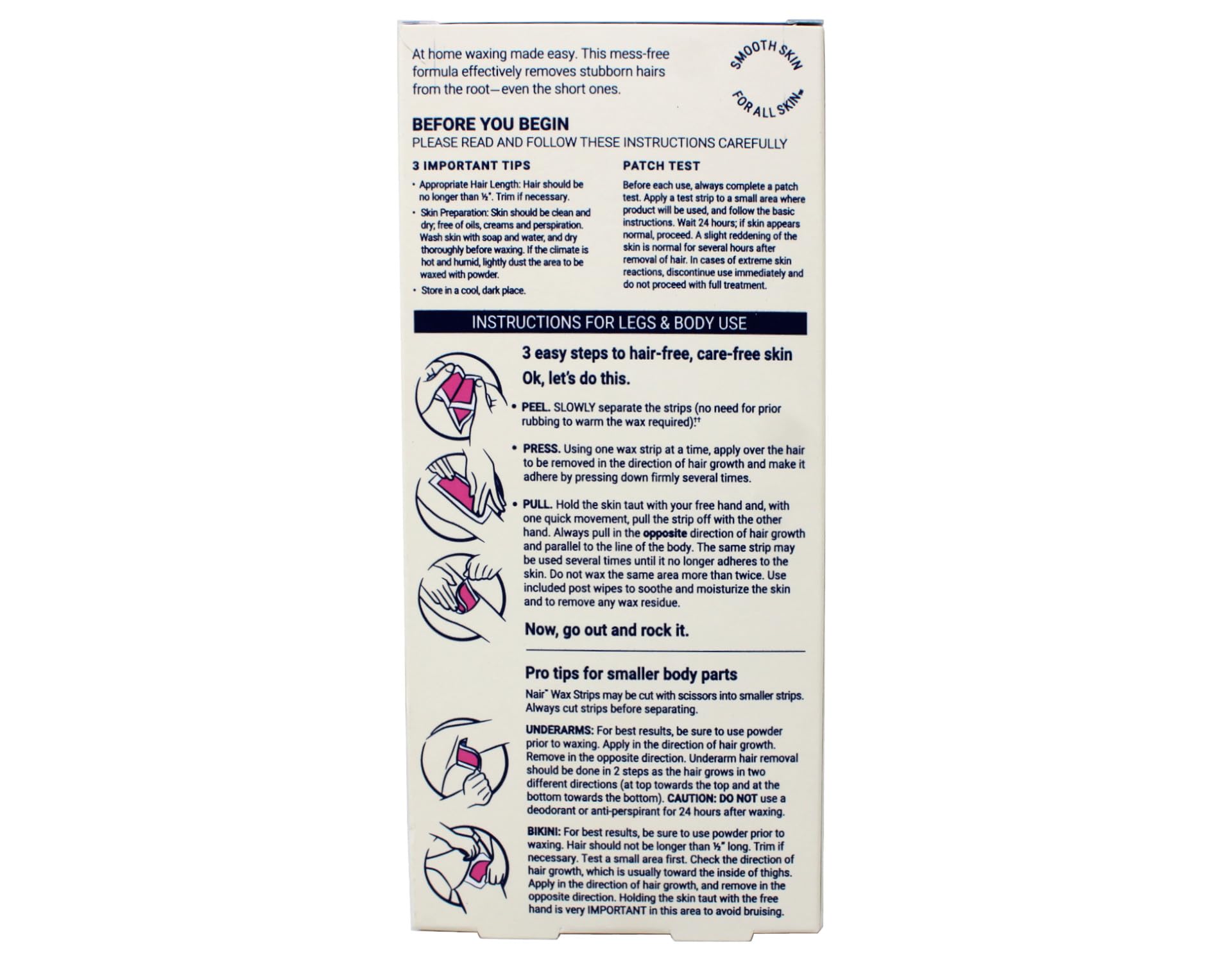 Nair Hair Remover Wax Ready- Strips 40 Count Legs/Body (6 Pack) by Nair