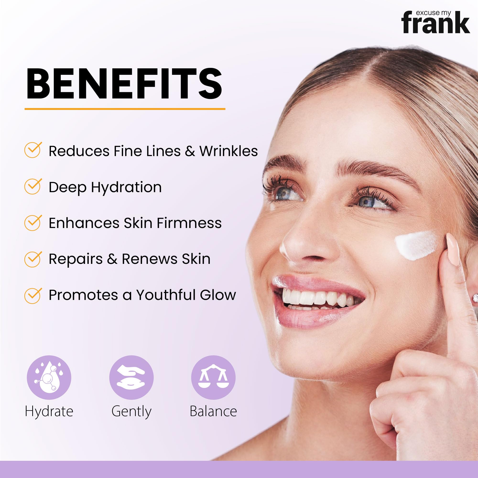 Excuse My Frank - Bakuchiol Age Defense Serum, for Smoothing Fine Lines and Wrinkles, Anti Aging, Hydrating Plump Cream (80ml, 2.7fl. oz.) (1 Pack)