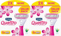 Schick Quattro Womens Razor for Shaving Refllls,Razors for Women Value Pack,Ladies Razors-for Legs -,(Pack of 16)