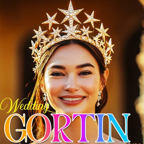 GORTIN Star Moon Crown Gold Goddess Headpiece Rhinestones Wedding Tiara Bridal Headband Hair Accessories for Women