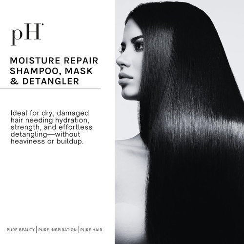 pH PURE HAIR Repair Shampoo & Conditioner Set - Hydrating Hyaluronic Acid Formula for Damage Repair | 13.52 oz + 6.67 oz