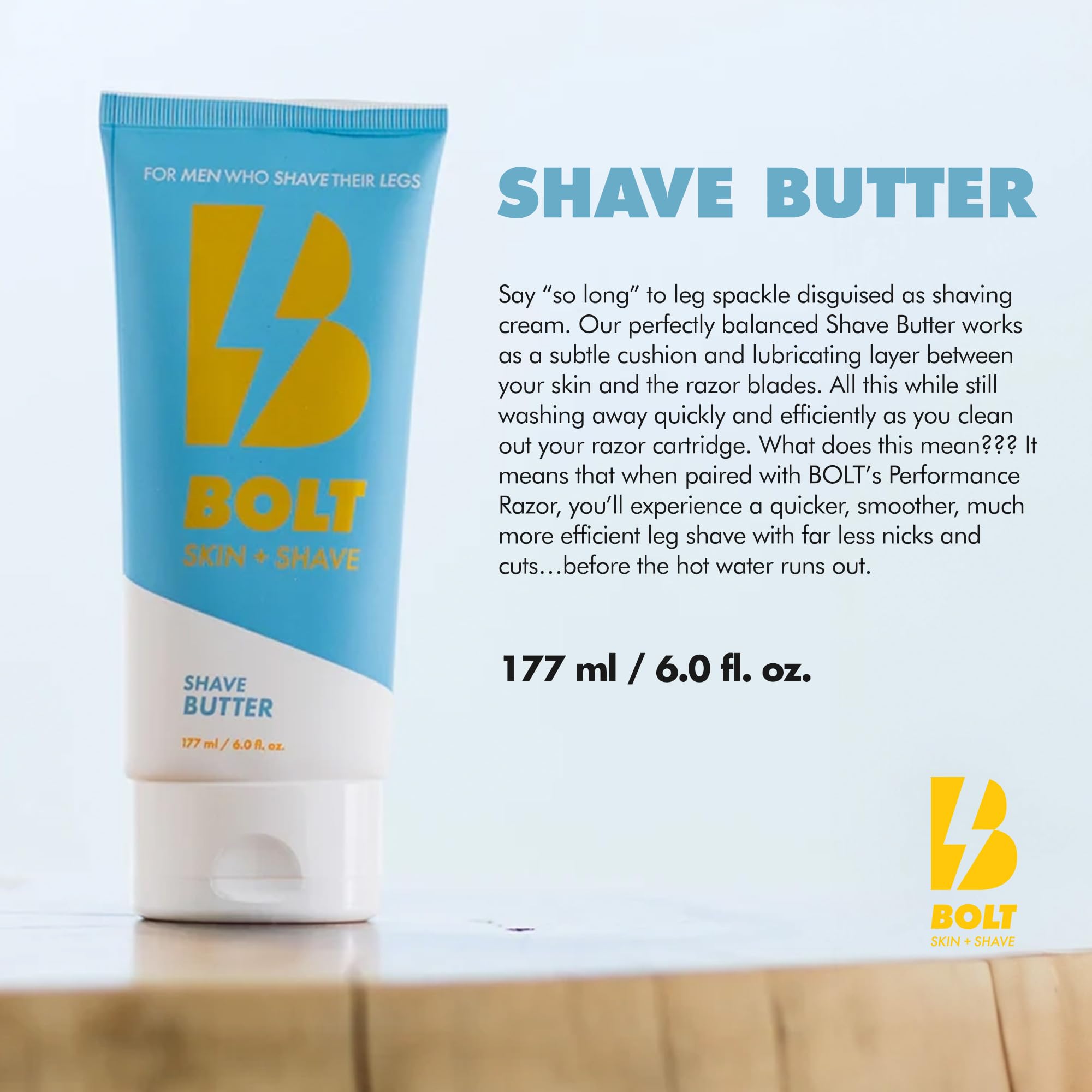BOLT Skin + Shave Shave Butter For Men and Women - 6 Fl Oz