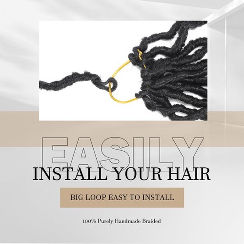 DACAI XIU Faux Locs Crochet Hair 24 Inch 7 Packs Soft Locs Crochet Hair Pre Looped Goddess Locs Dreadlocs Synthetic Hair For Black Women (1B# Black#