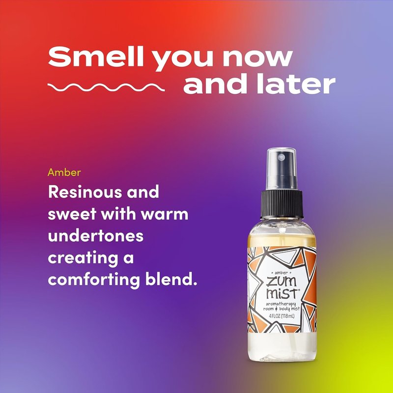 Zum Indigo Wild Mist Room & Body Spray - Aromatherapy Essential Oil - Amber Scent - 4 Fl Oz (2 Pack)