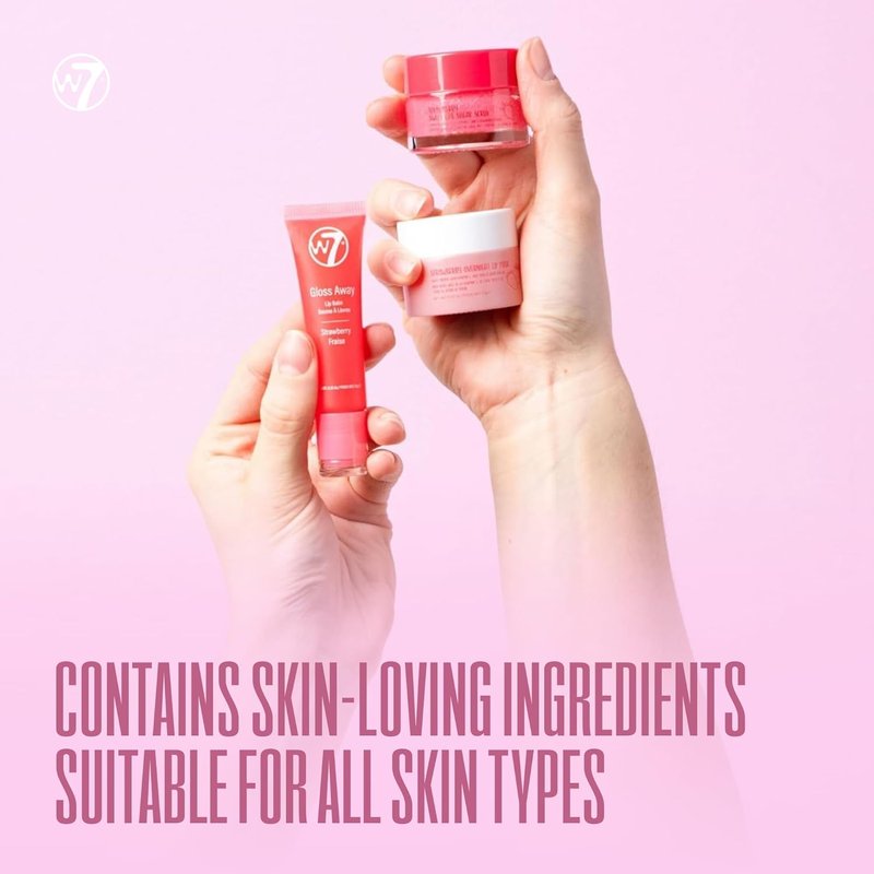 W7 Sweet Dreams Lip Care Gift Set - Strawberry Overnight Mask, Balm & Scrub Trio
