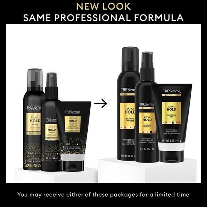 TRESemmé Extra Hold Hair Styling Bundle – Shaping Mousse, Layering Hairspray & Alcohol-Free Sculpting Gel, Professional-Quality Frizz Control