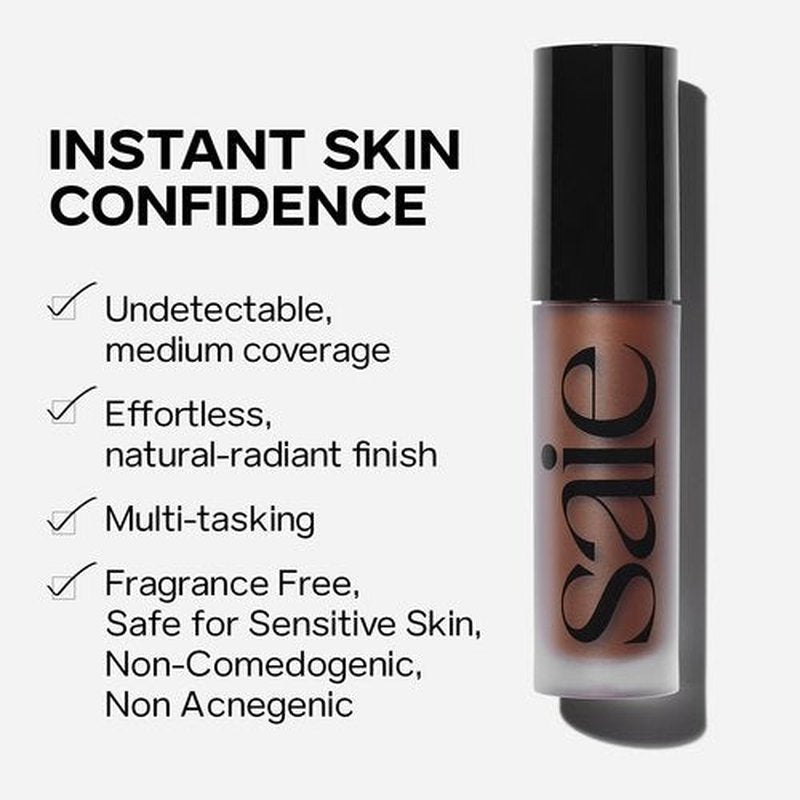 Saie Slip Tint Radiant Cream Concealer & All-Over Face Makeup - Concealer for Dark Circles, Redness & Blemishes - Lightweight Makeup Made with Hydrating Hyaluronic Acid - Shade 6 (0.17 oz)
