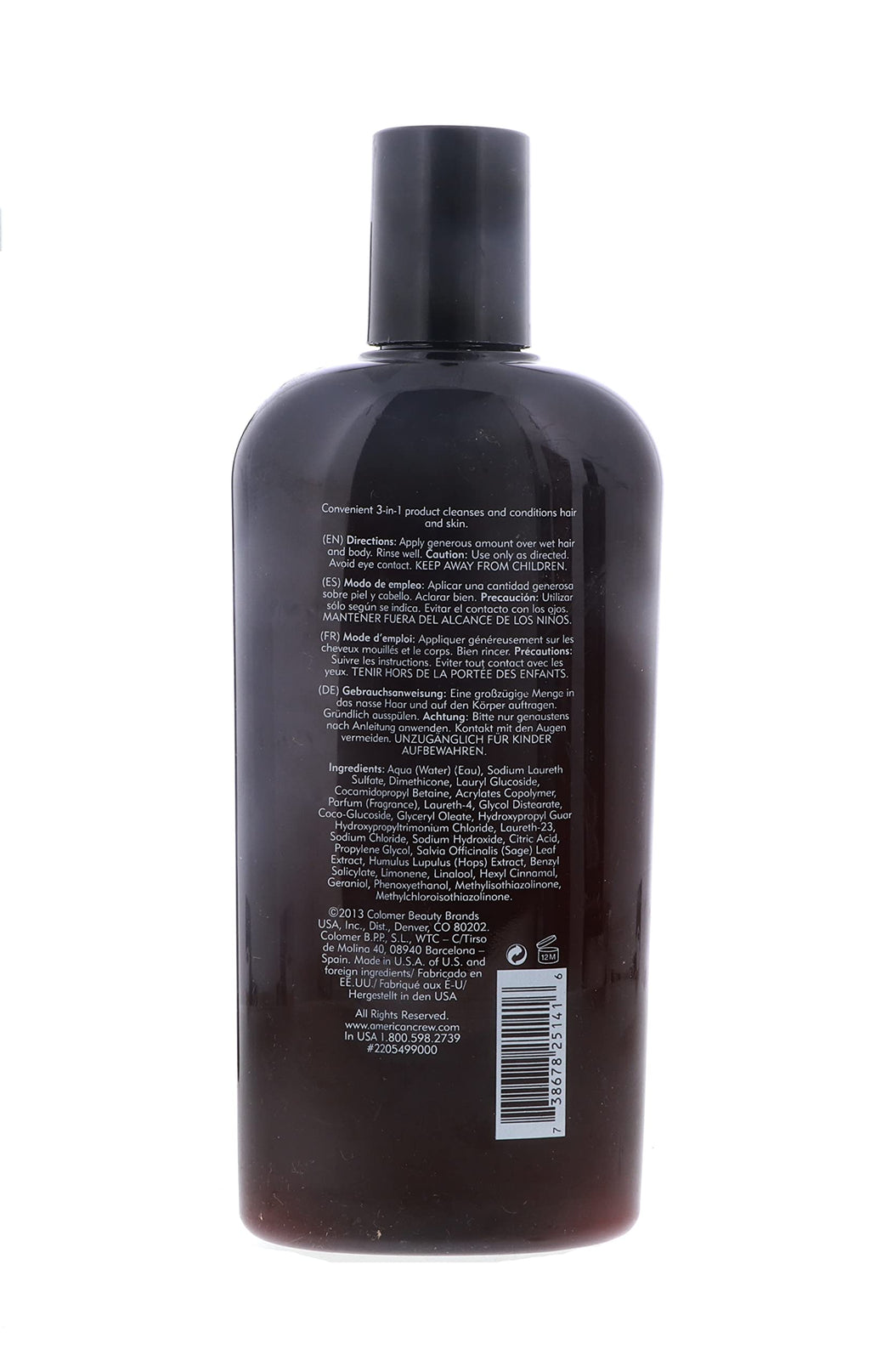American Crew Classic 3-in-1 Shampoo, Conditioner & Body Wash, 15.2 oz (Pack of 3)