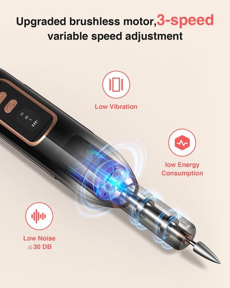 2-in-1 Nail Drill Electric Nail File with Makeup Brush Cleaner Machine (No Bowl), 1500 mAh Battery, Ultra Low Noise, Portable and Rechargeable for Travel & Home