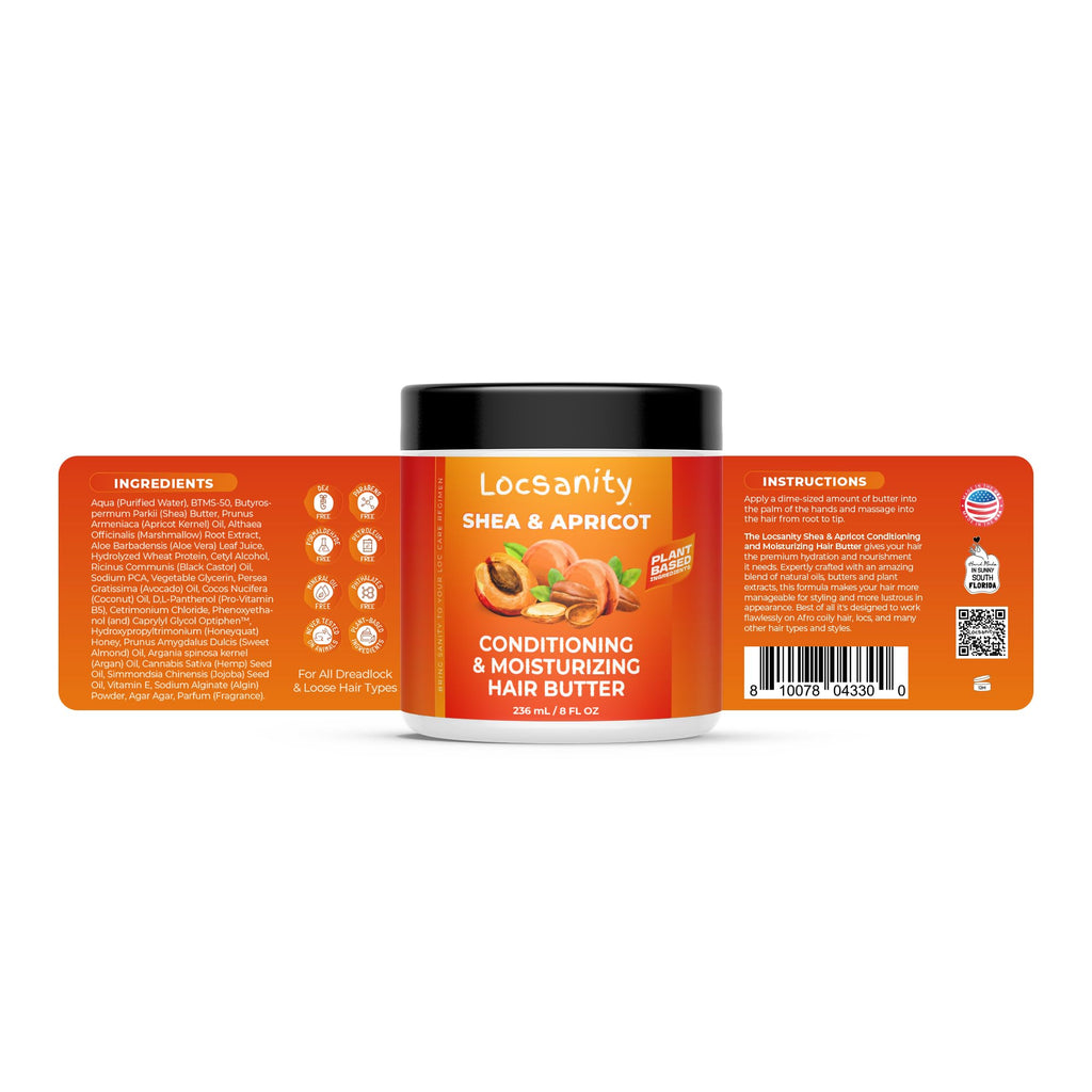 Locsanity Shea & Apricot Loose, Natural, Conditioning and Moisturizing Loose Natural Hair Care Bundle - Strength & Growth Formula