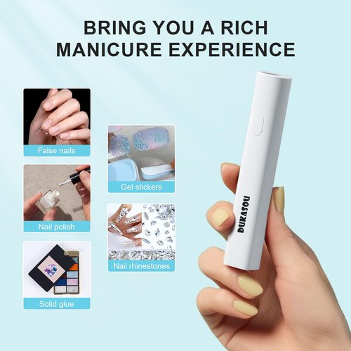 DUKASOU Portable Mini LED Nail Lamp for Gel Polish - Cordless Rechargeable USB Nail Dryer for Fast Curing Home DIY Manicure Art