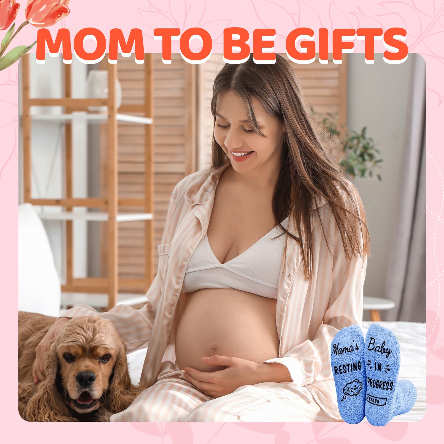 HAPPYPOP New Mom Gifts for Women - Pregnancy Socks for Pregnant Wife, Mother's Day Gifts for First Time Moms, Labor Delivery Gift