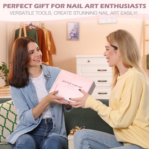 Acrylic Nail Kit For Beginners - 3-Color Powder (Clear/White/Pink), All-In-One Home Salon Supplies, Long-Lasting & Perfect Gift