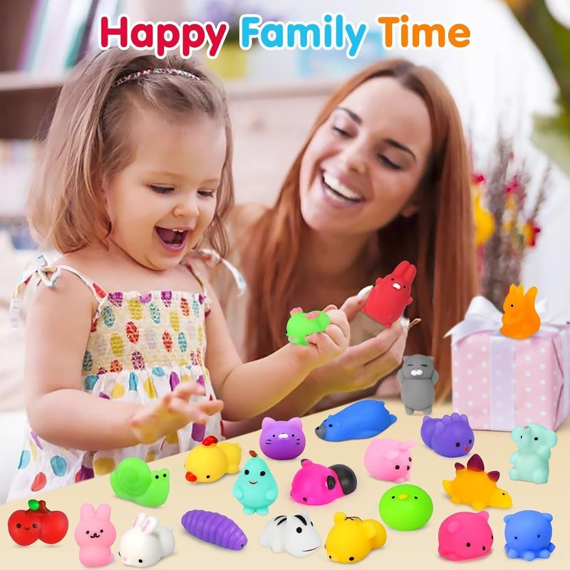 Yunaking 130PCS Mochi Squishies - Kawaii Stress Relief Fidget Toys for Kids | Perfect Party Favors & Classroom Prizes