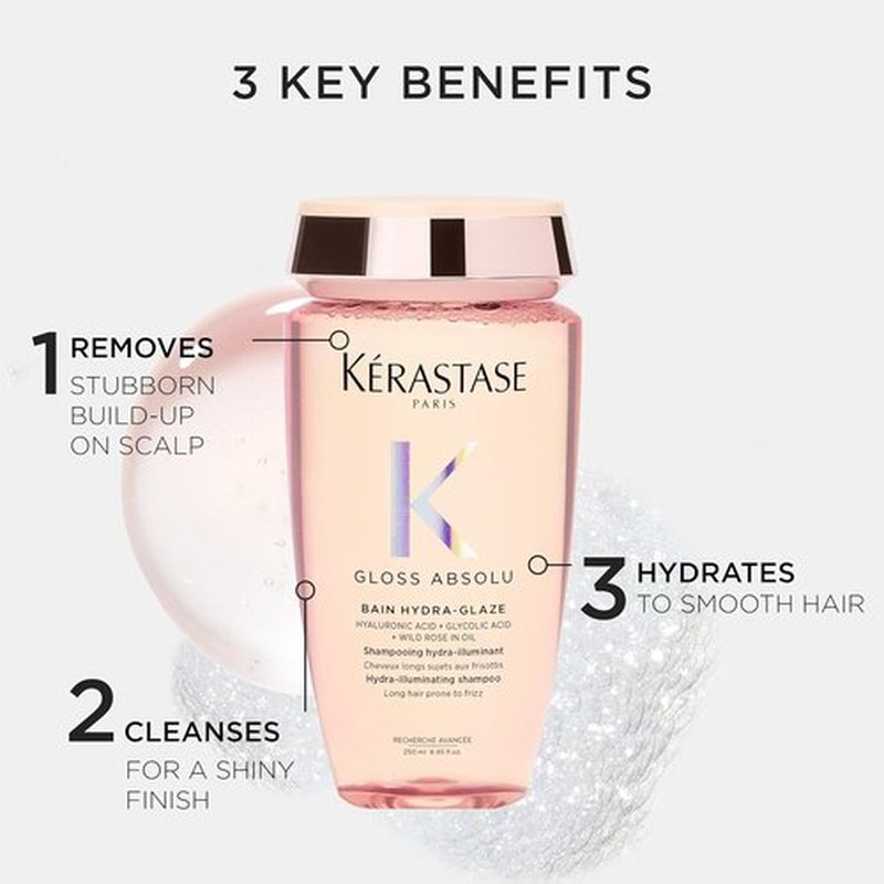 Kerastase Gloss Absolu Shampoo - High-Shine Anti-Frizz Formula for Glossy, Bouncy Hair