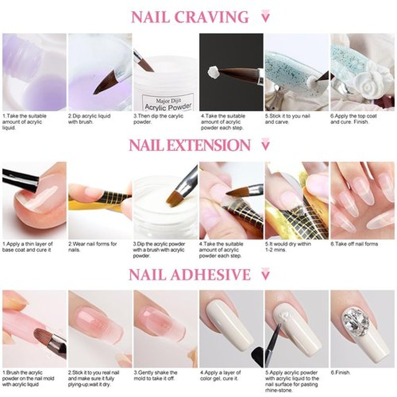 Acrylic Nail Kit Starter Set Acrylic Powder Nail Drill U V Light with Tools Decoration Everything for Beginners Home Salon Gift Set