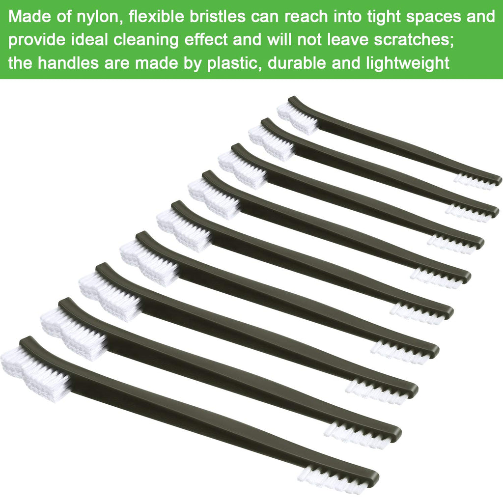 Boao 20 Packs Double-Ended Gun Cleaning Brushes 7 Inch Nylon All Purpose Cleaning Brush with Plastic Handle (White)