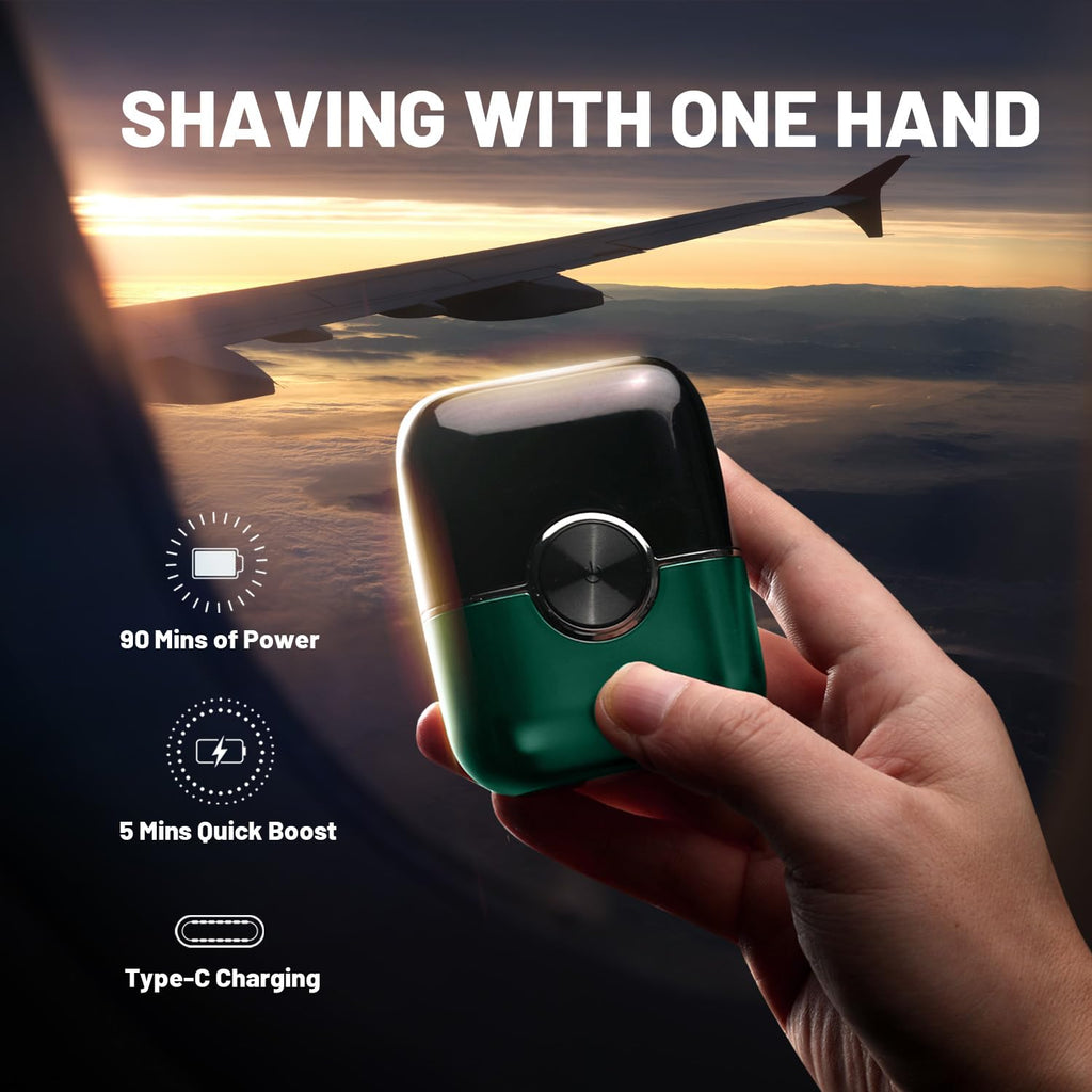 Welclux Rechargeable Electric Razor for Men: Mini Foil Shavers for Men with 4 Floating Blades - Dual-Speed & LED Display, 120Min Runtime, IPX7 Waterproof Face Shaver, USB-C