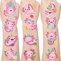 Yoyuspy Axolotl Temporary Tattoos Stickers - 200+ Axolotl Birthday Decorations Party Favors Supplies Decor Cute Pink Tattoo Temporary Adults Prizes Rewards Gifts