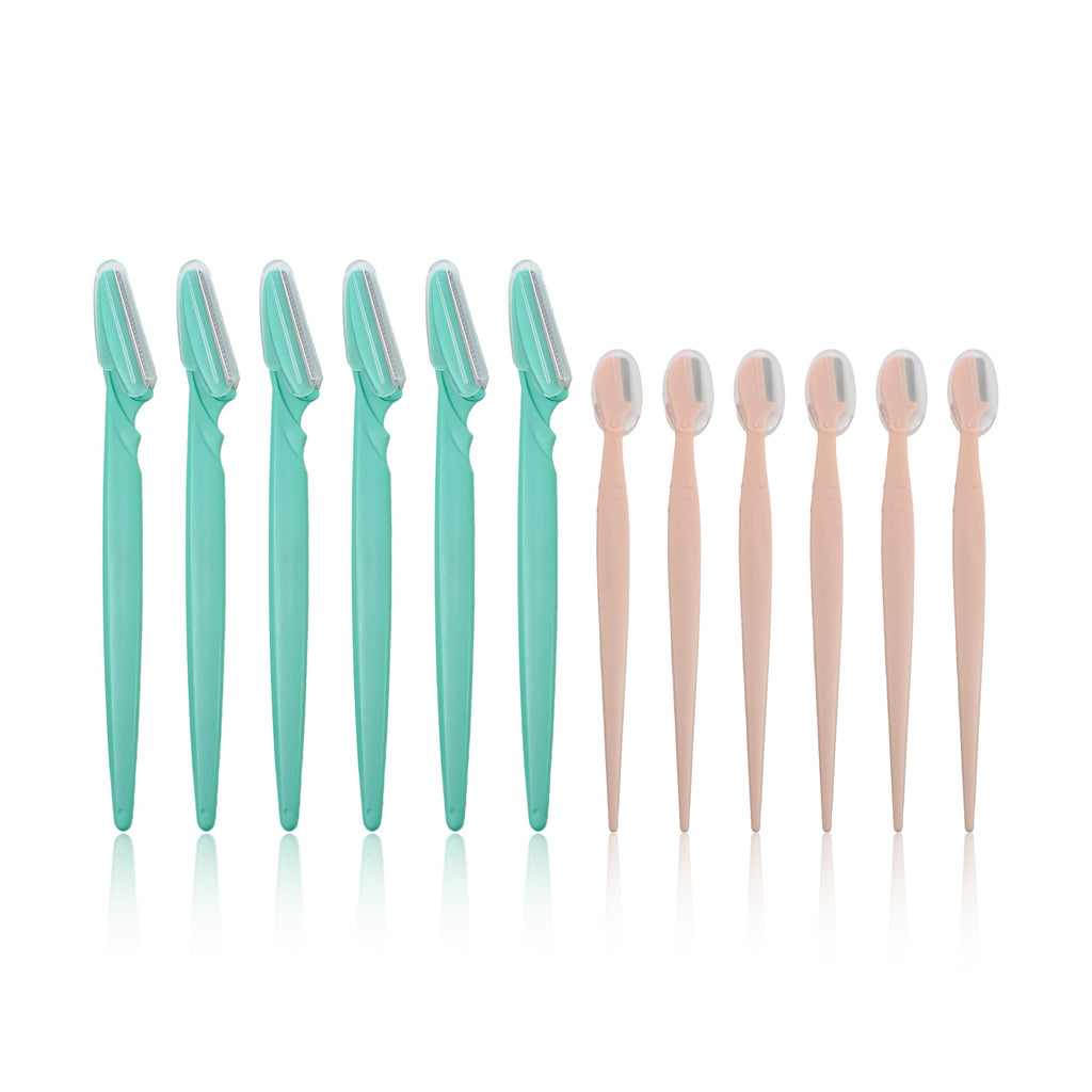 Earth & I 12 Count Dermaplaner Razor for Face 2 Sizes, Ladies Face Shaver for Peach Fuzz, Micro Blade Facial Razors for Women, Brow Shaper, Derma Blade, Dermabrasion, Facial Tools for Estheticians