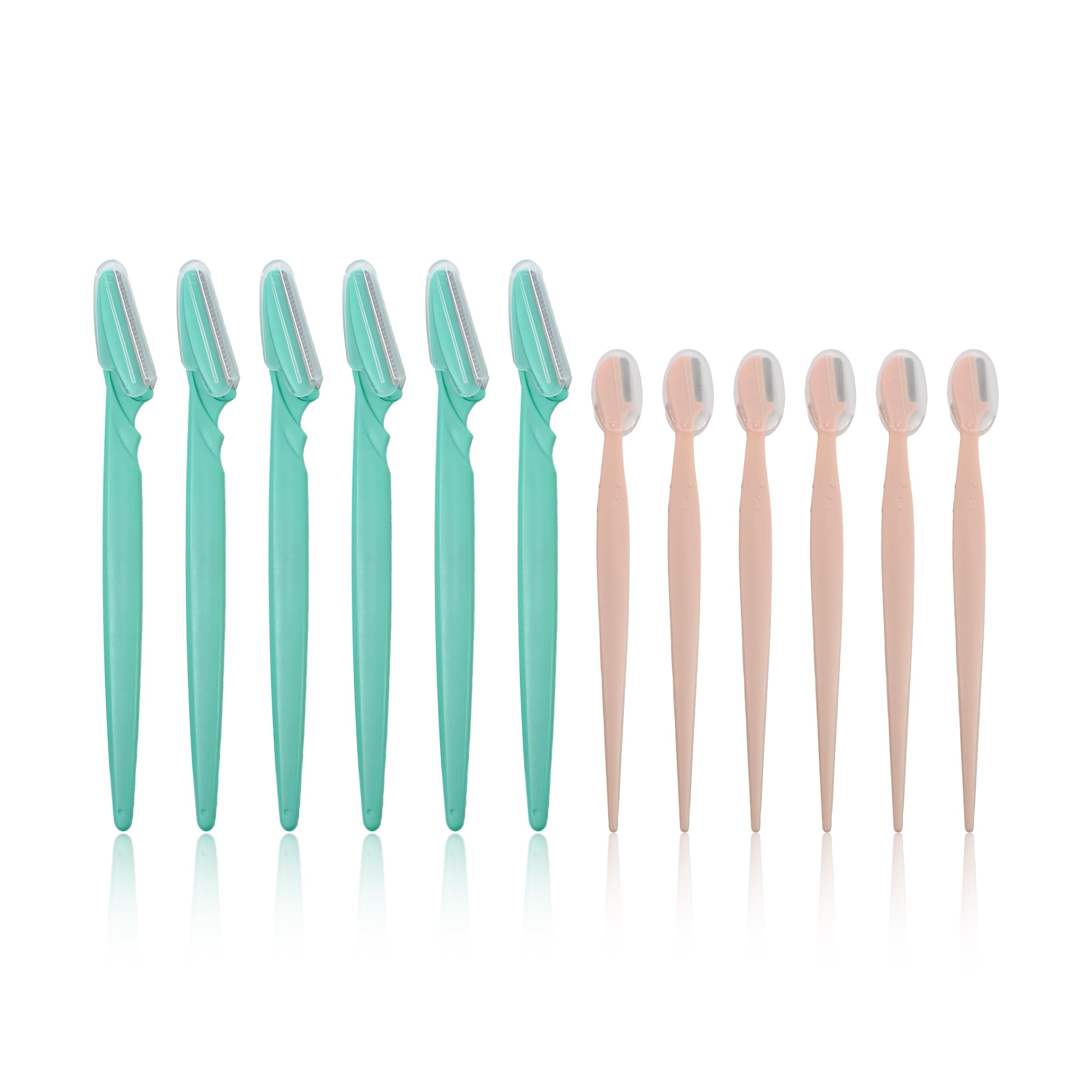 Earth & I 12 Count Dermaplaner Razor for Face 2 Sizes, Ladies Face Shaver for Peach Fuzz, Micro Blade Facial Razors for Women, Brow Shaper, Derma Blade, Dermabrasion, Facial Tools for Estheticians
